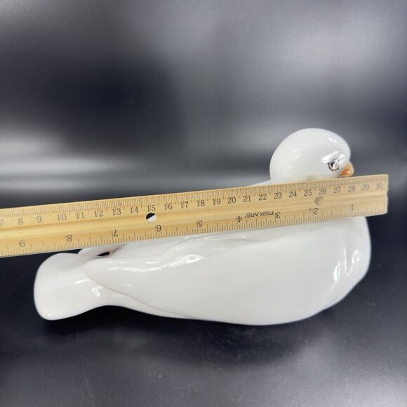 Vintage Italian Art Pottery Ruffled Fluffy Dove Large Hand Painted Pigeon Bird - Picture 6 of 15